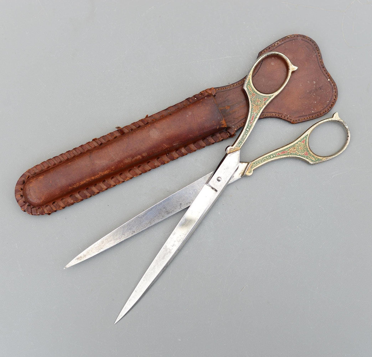 Vintage J.A.Henckels Zwillingswerk Solingen Ornate Scissors & Case