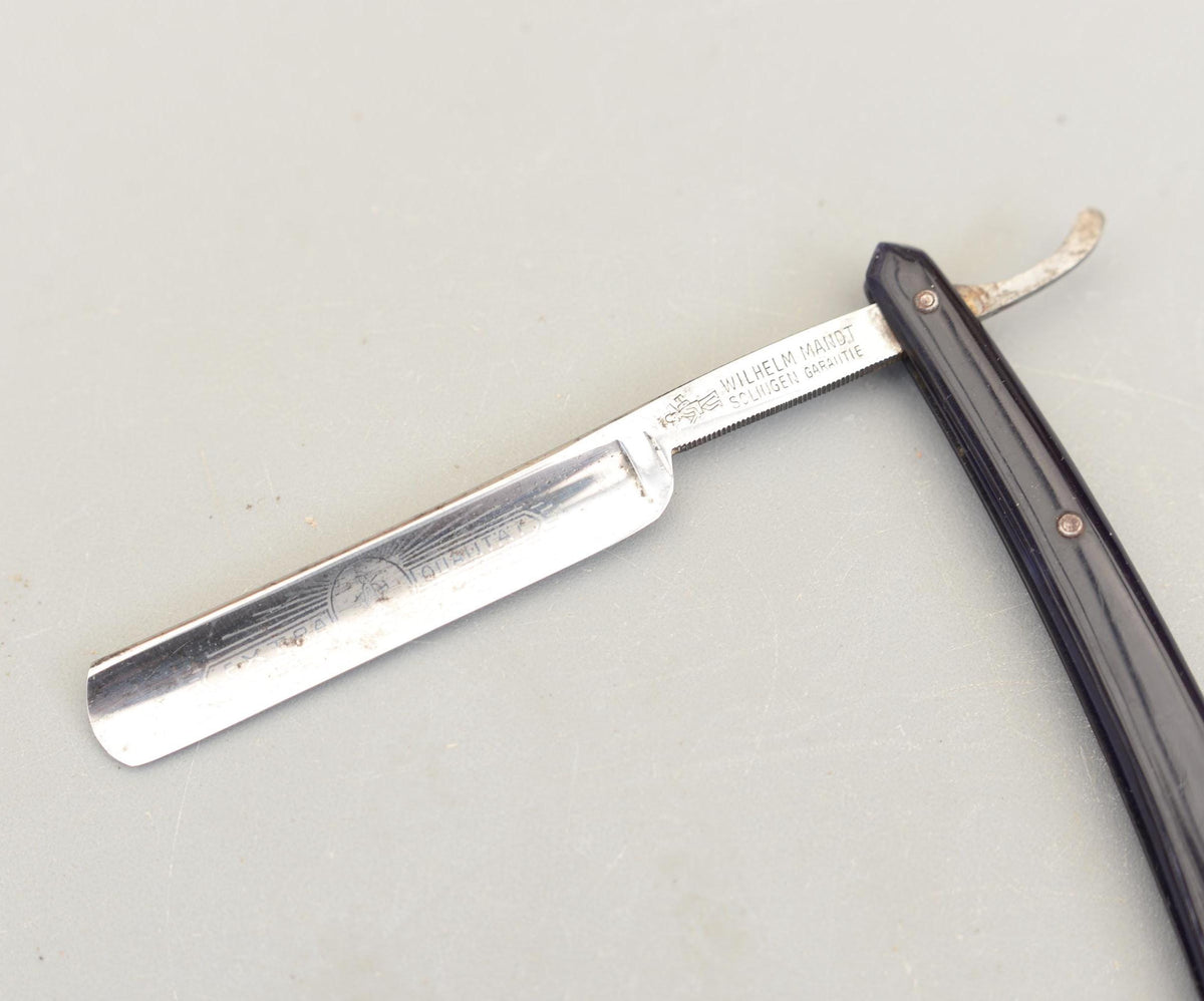 Vintage Wilhelm Mandt Solingen Straight Razor Garantie Extra Qualitat