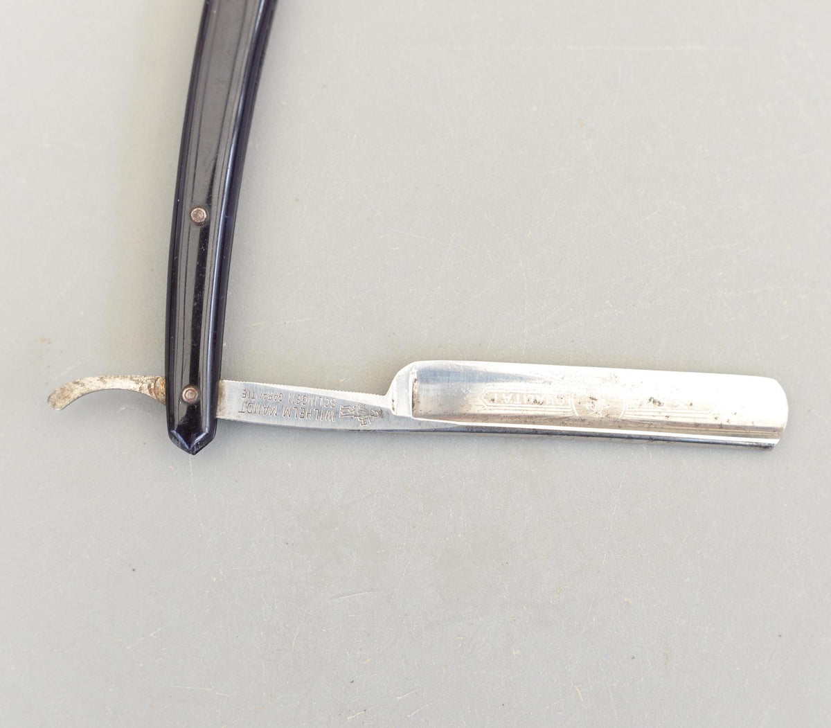 Vintage Wilhelm Mandt Solingen Straight Razor Garantie Extra Qualitat