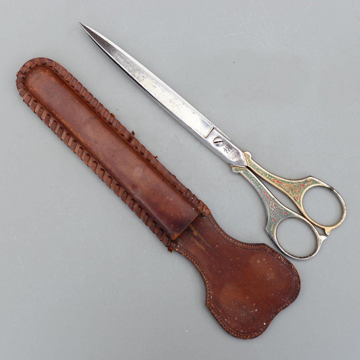 Vintage J.A.Henckels Zwillingswerk Solingen Ornate Scissors & Case