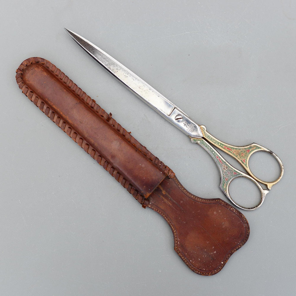Vintage J.A.Henckels Zwillingswerk Solingen Ornate Scissors & Case