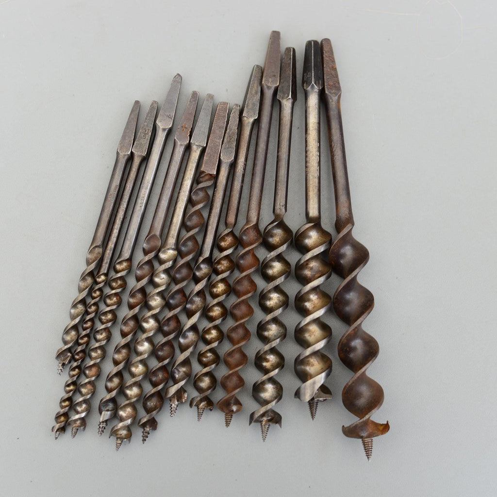 Set 12 Vintage Auger Wood Drill Bit for Bit Brace Sheffield England