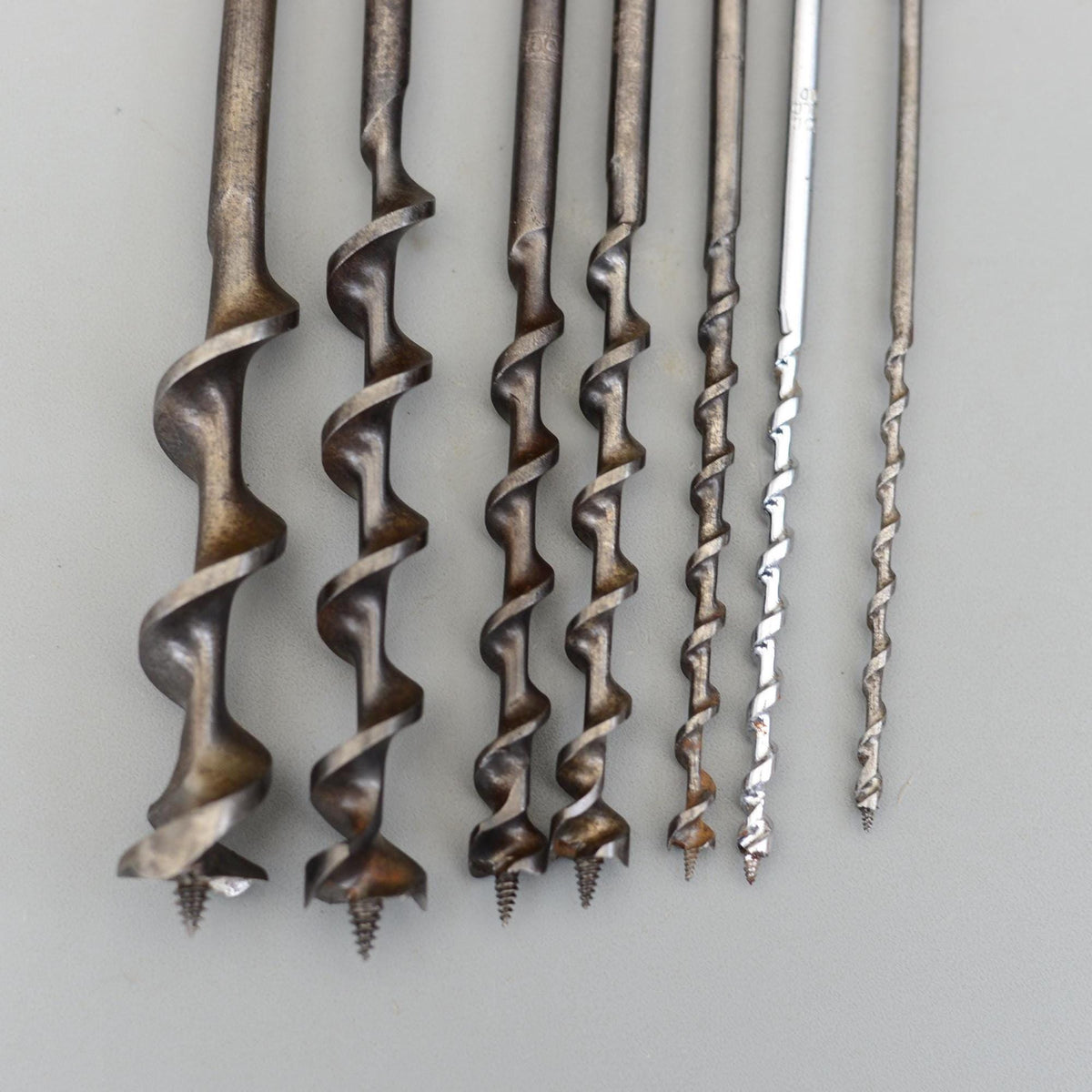 Set 7 Vintage Auger Wood Drill Bit for Bit Brace Sheffield England