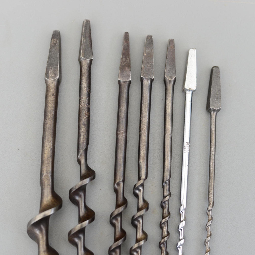 Set 7 Vintage Auger Wood Drill Bit for Bit Brace Sheffield England