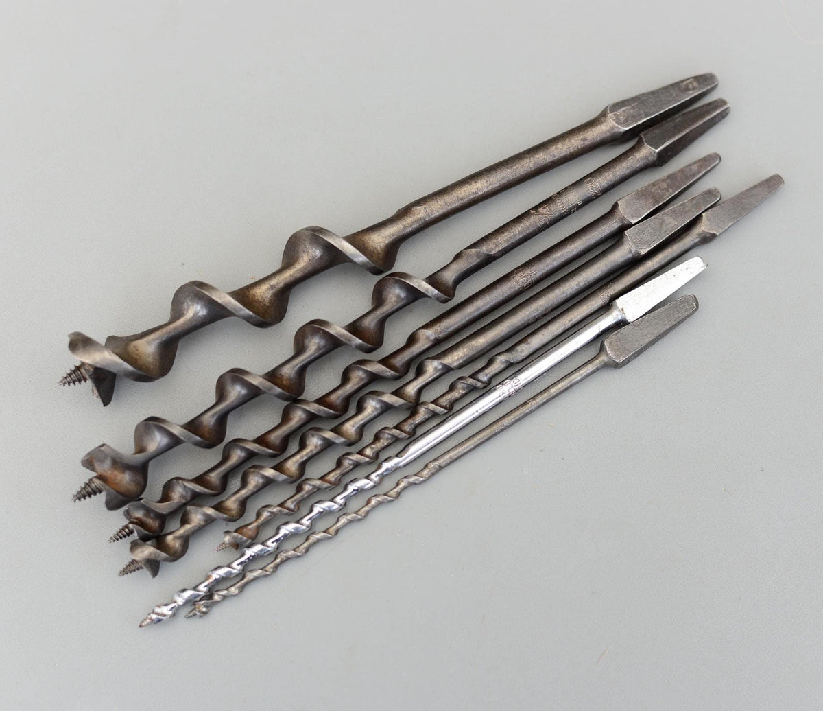 Set 7 Vintage Auger Wood Drill Bit for Bit Brace Sheffield England