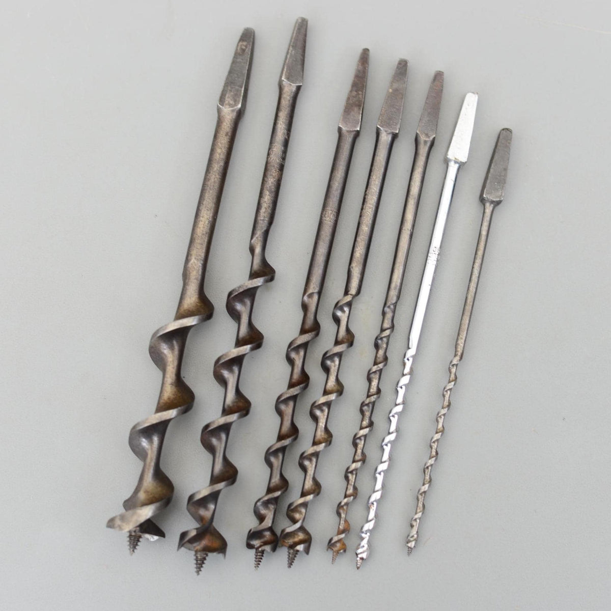 Set 7 Vintage Auger Wood Drill Bit for Bit Brace Sheffield England