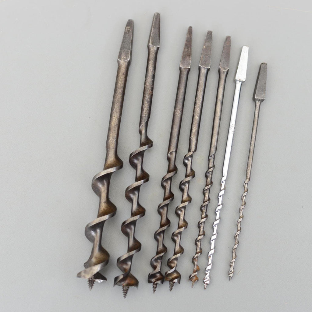Set 7 Vintage Auger Wood Drill Bit for Bit Brace Sheffield England