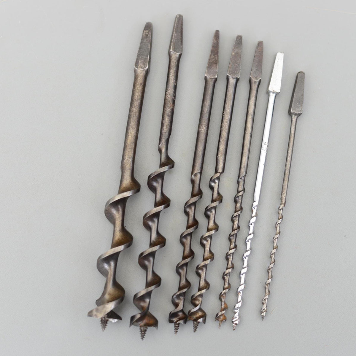 Set 7 Vintage Auger Wood Drill Bit for Bit Brace Sheffield England
