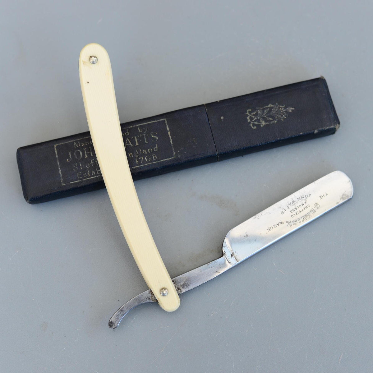 Vintage Service John Watts Sheffield Straight Razor