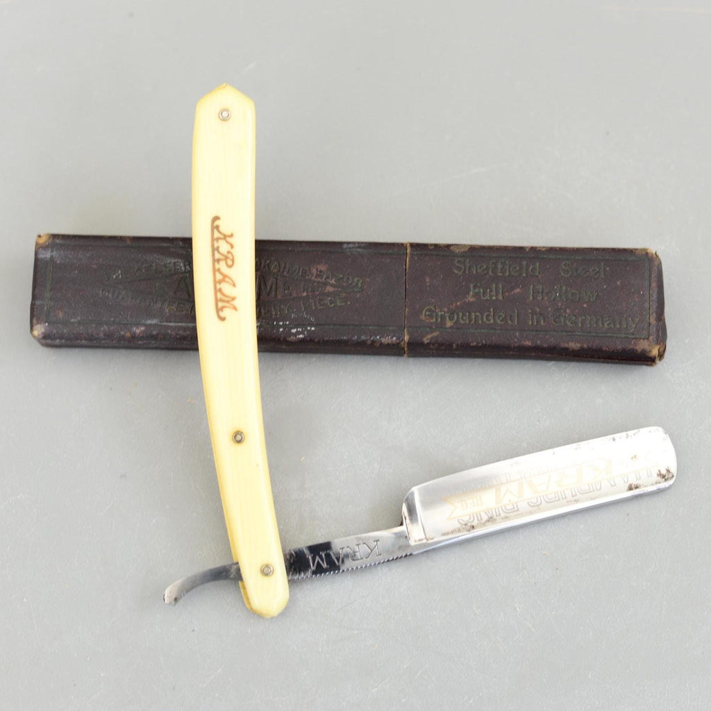 Vintage KRAM Hamburg Ring Straight Razor Germany