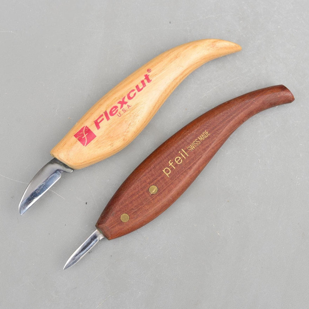 2 Vintage Pfeil Swiss & Flexcut USA Carving Tools Gouge Chisel