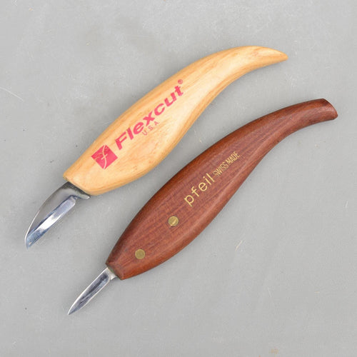 2 Vintage Pfeil Swiss & Flexcut USA Carving Tools Gouge Chisel