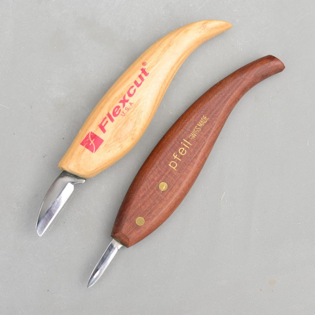 2 Vintage Pfeil Swiss & Flexcut USA Carving Tools Gouge Chisel