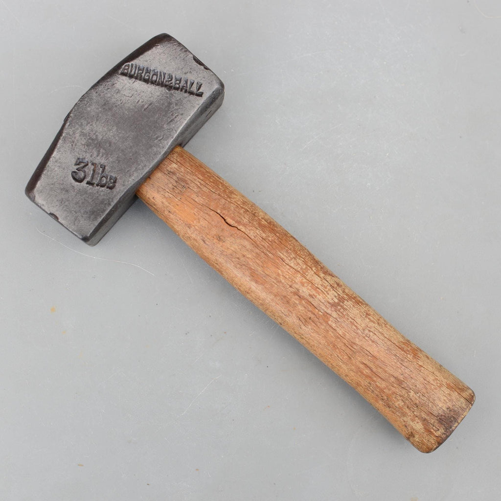 Vintage 3lbs Burgon & Ball Lump Club Hammer Blacksmithing Stonemasons