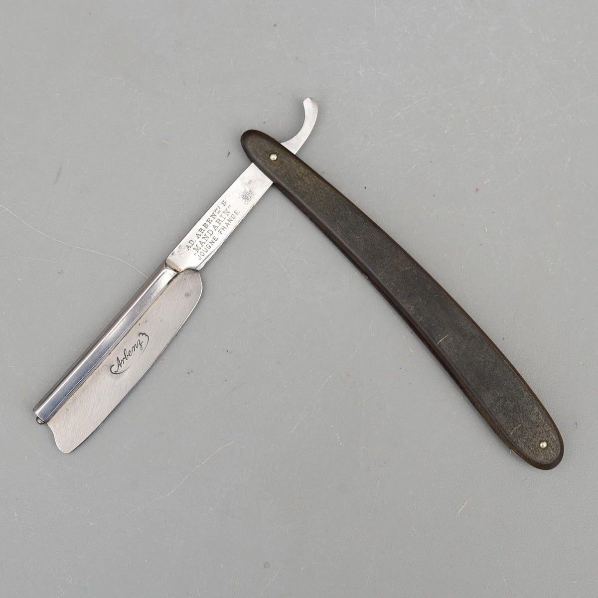 Vintage Ad. Arbenz Mandarin Jougne France Straight Razor Frameback