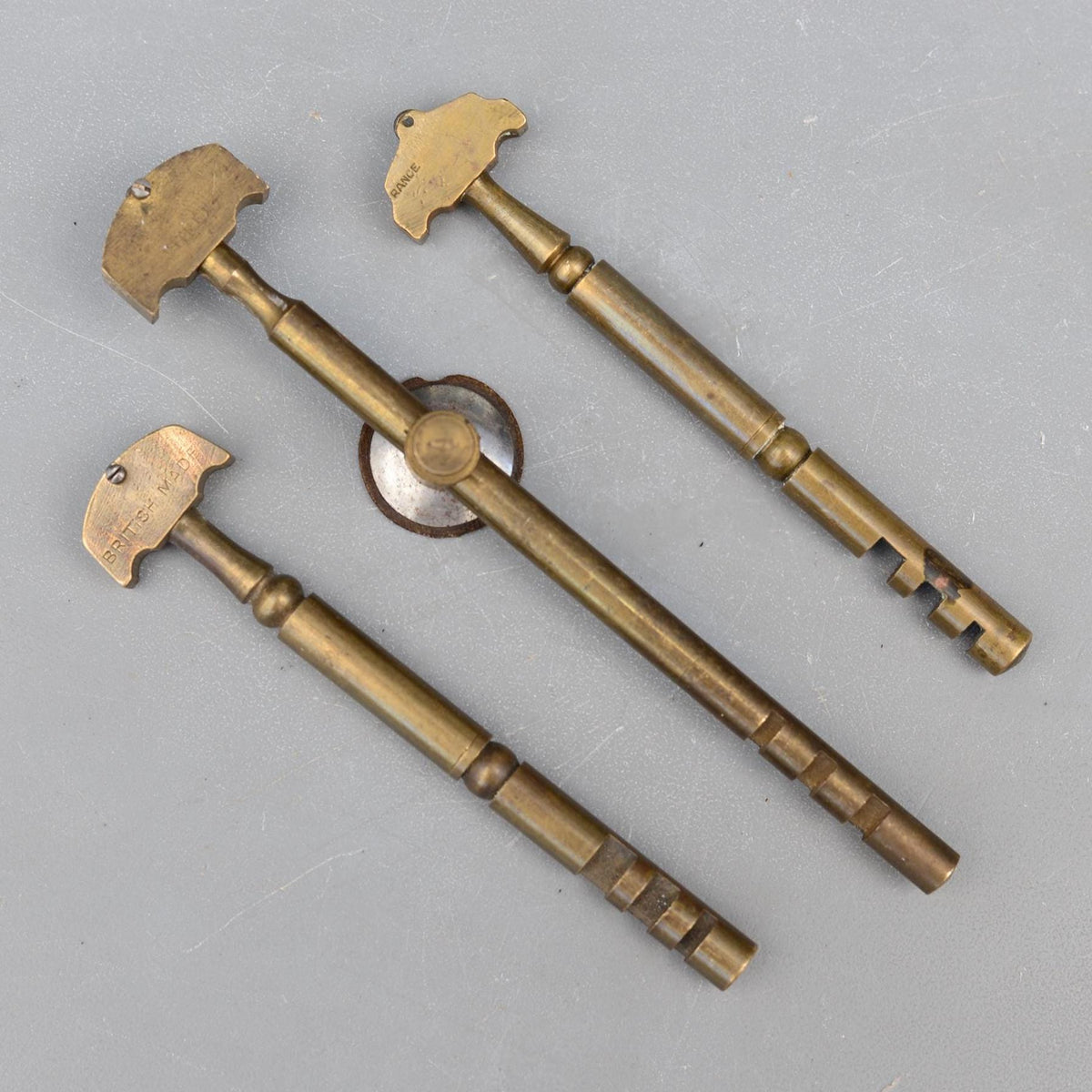 Set 3 Vintage Vitrex Swiss France British Brass Glass Cutters