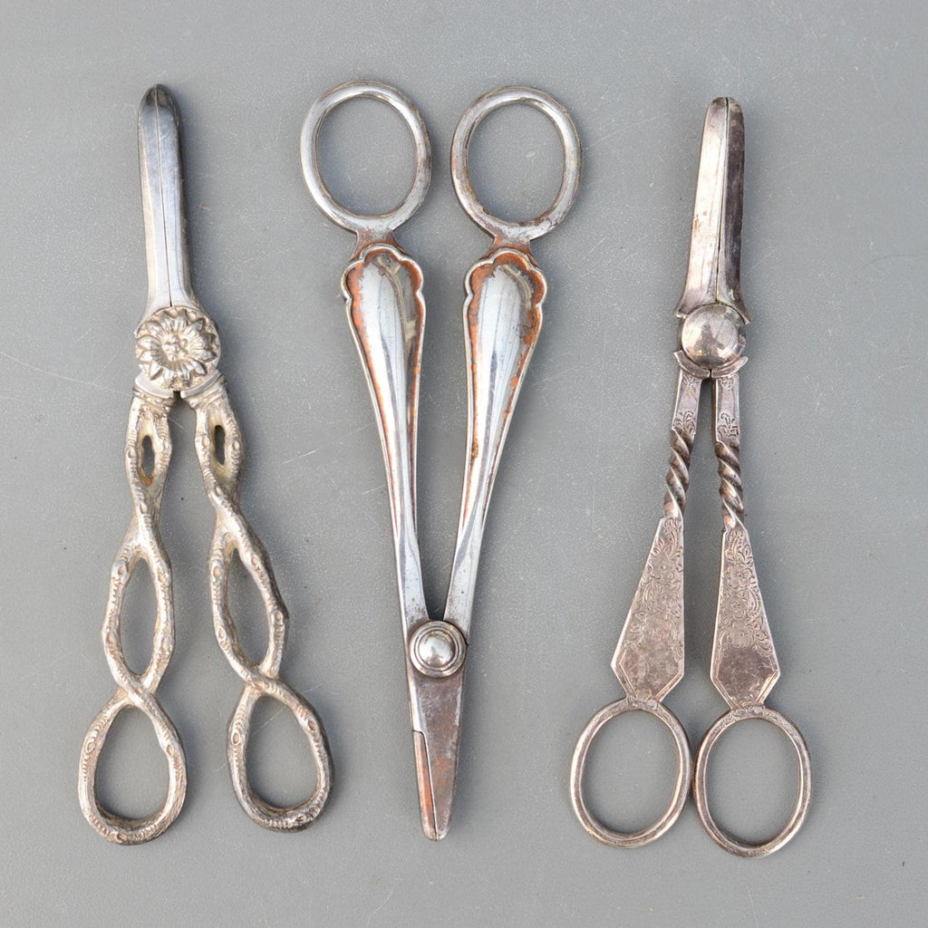 Set 3 Vintage Rare Ornate Grape Scissors