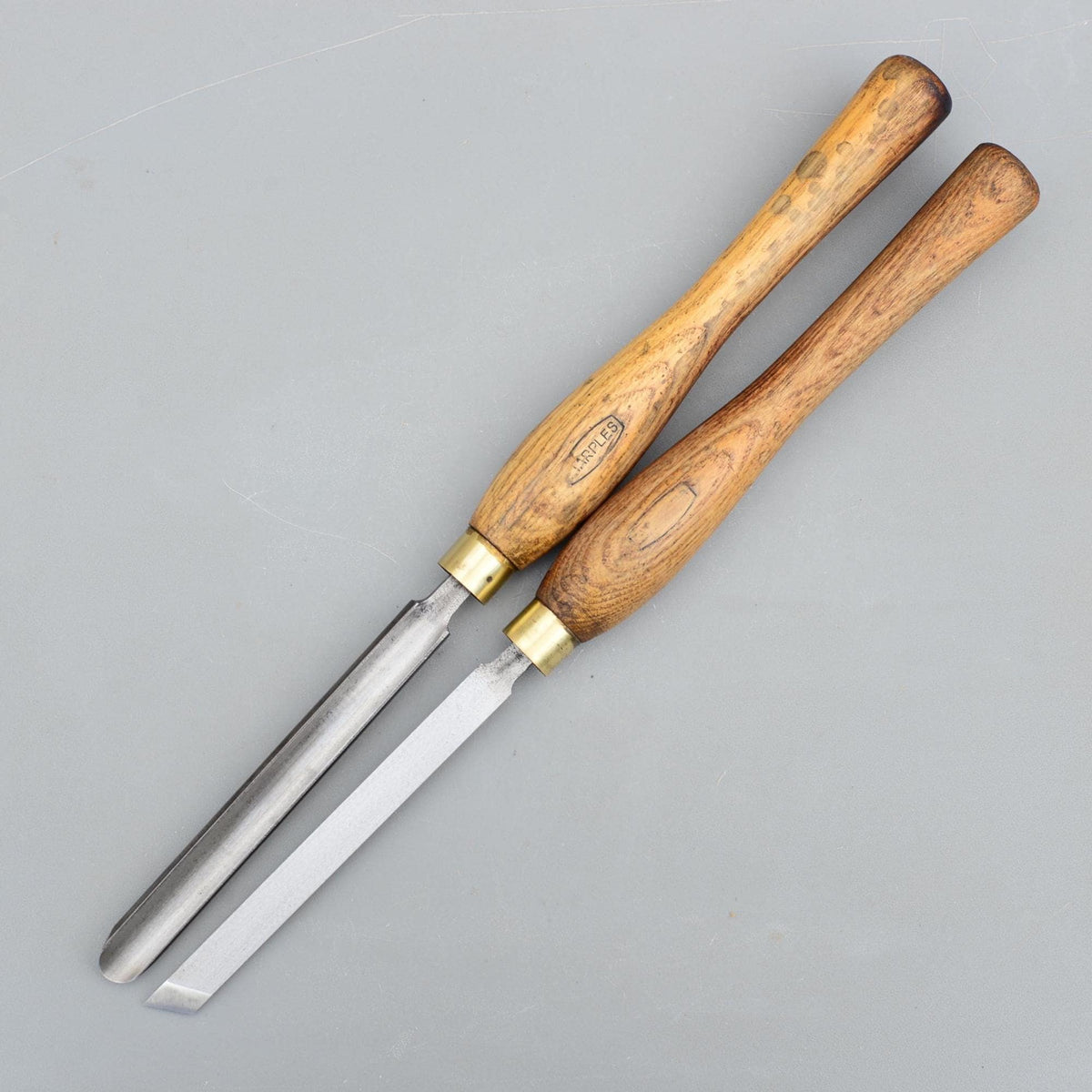 2 Vintage Marples England Skew & Spindle Parting Woodturning Chisel Turning Lathe Tools