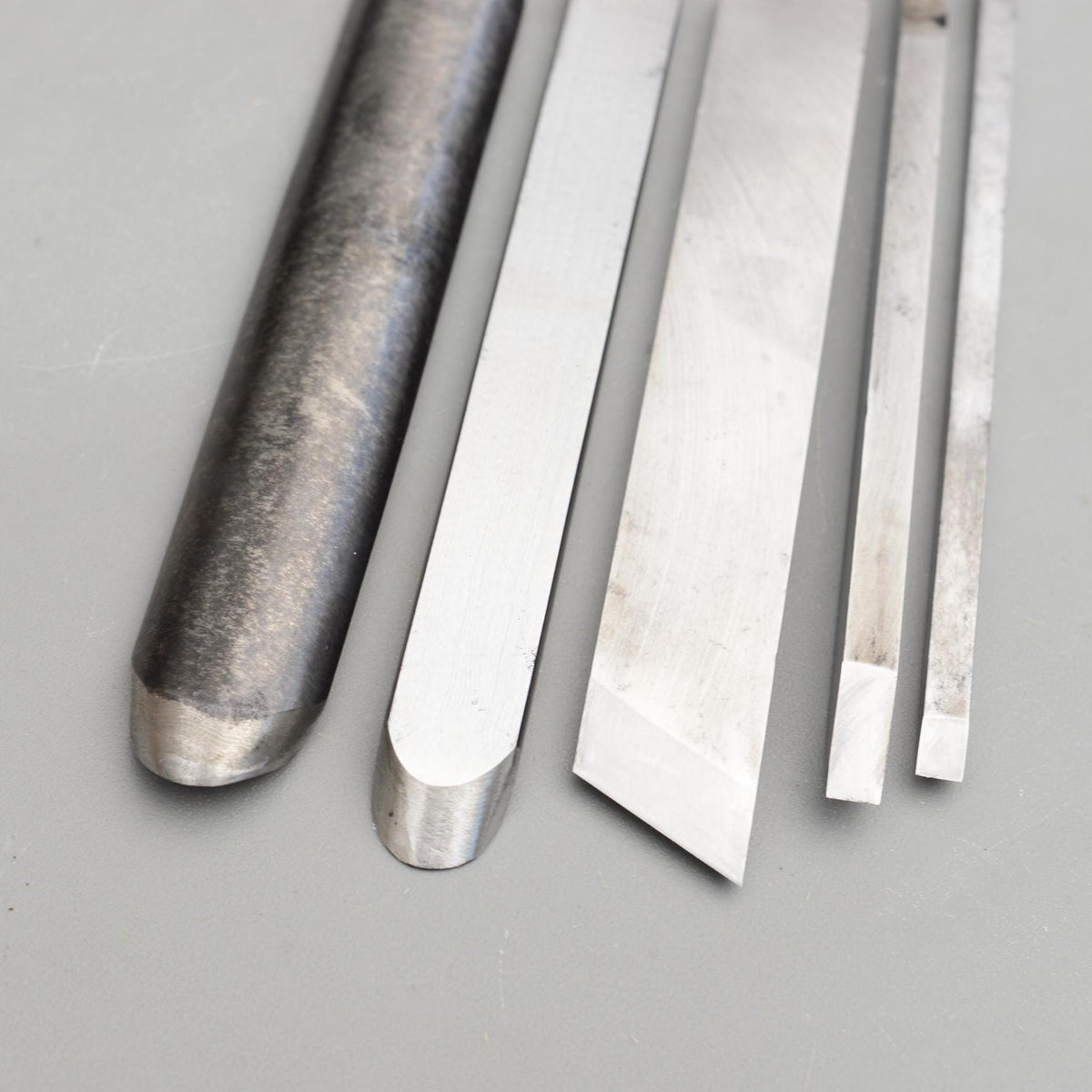5 Vintage Lathe Tools Skew Spindle Parting Woodturning Chisel Turning