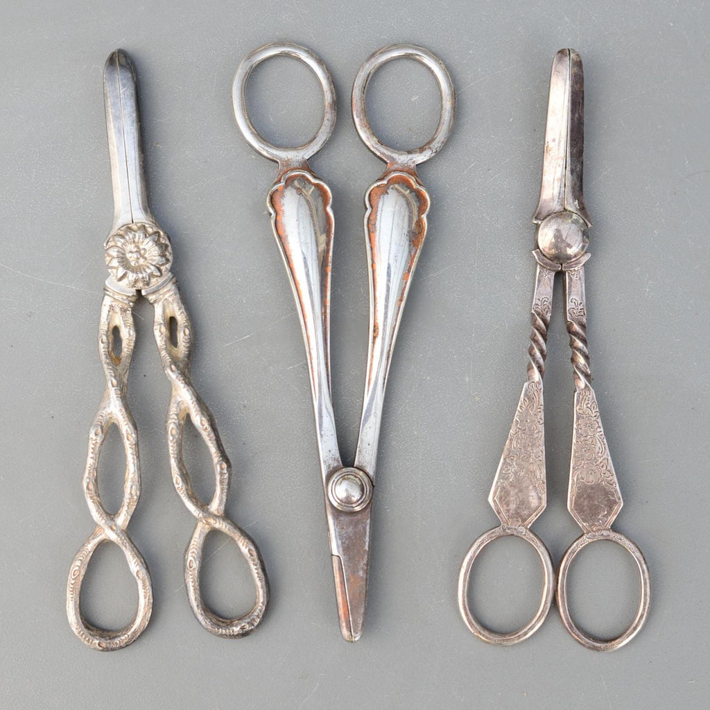 Set 3 Vintage Rare Ornate Grape Scissors