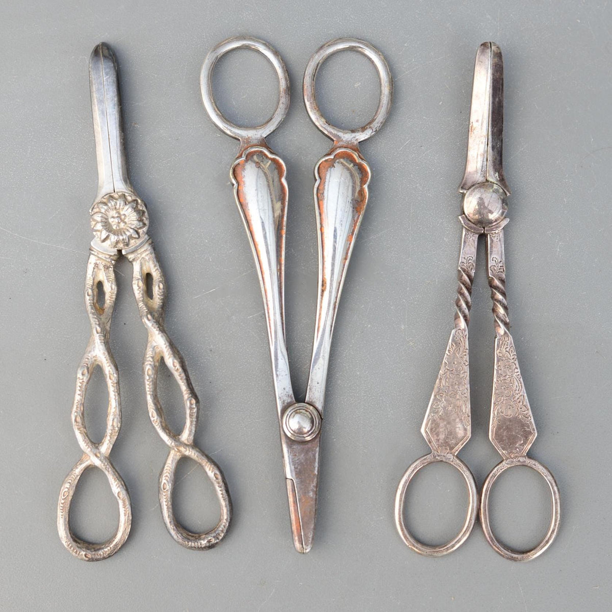 Set 3 Vintage Rare Ornate Grape Scissors