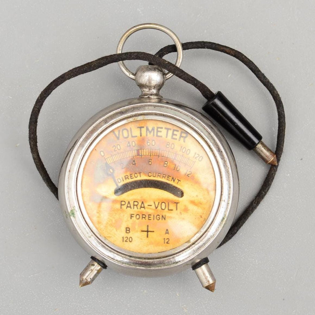 Vintage Para-Volt Foreign Pocket Voltmeter Gauge Battery Checker 0-12 Volts