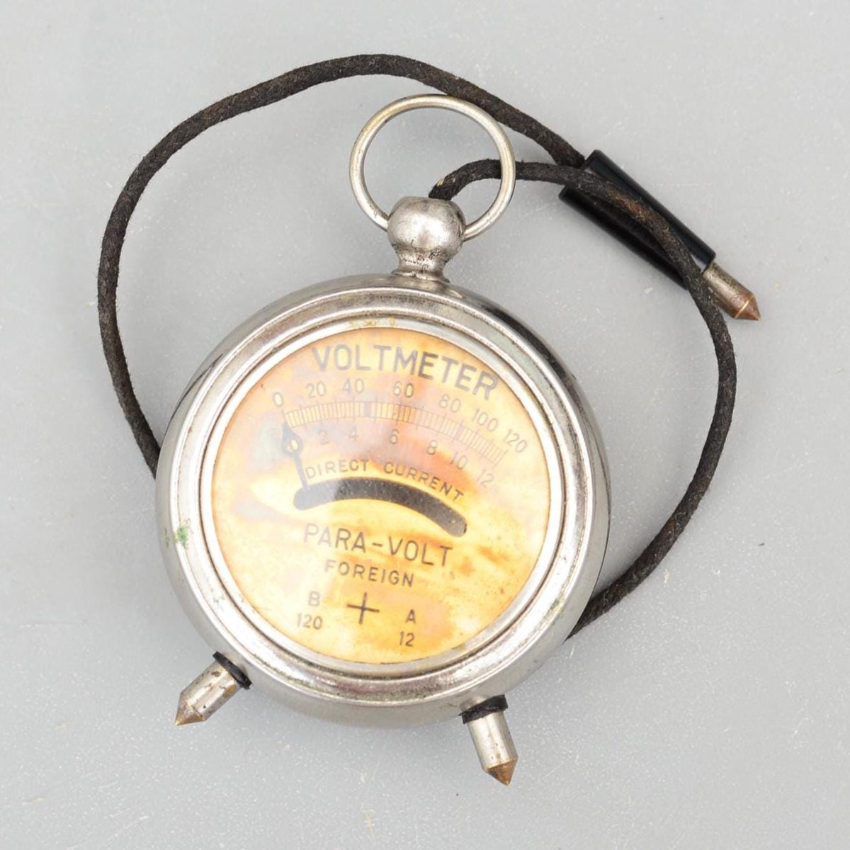 Vintage Para-Volt Foreign Pocket Voltmeter Gauge Battery Checker 0-12 Volts