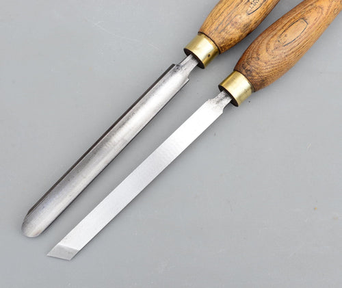 2 Vintage Marples England Skew & Spindle Parting Woodturning Chisel Turning Lathe Tools