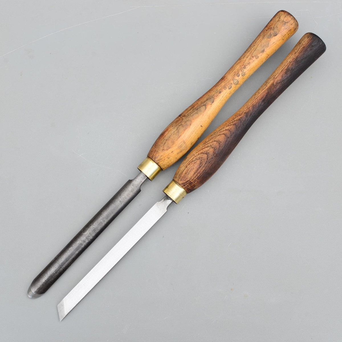 2 Vintage Marples England Skew & Spindle Parting Woodturning Chisel Turning Lathe Tools