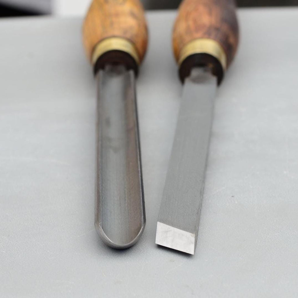2 Vintage Marples England Skew & Spindle Parting Woodturning Chisel Turning Lathe Tools