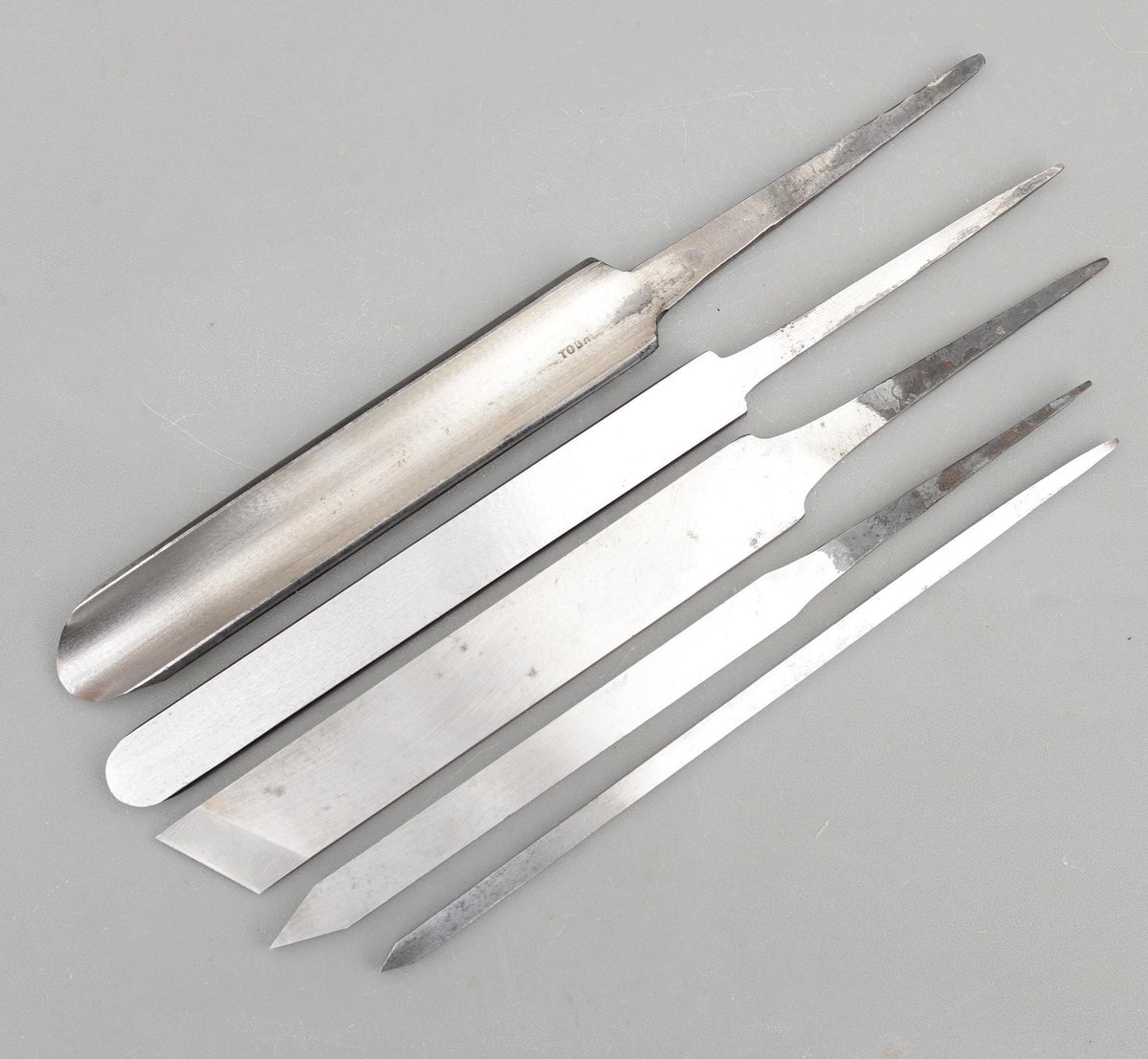 5 Vintage Lathe Tools Skew Spindle Parting Woodturning Chisel Turning
