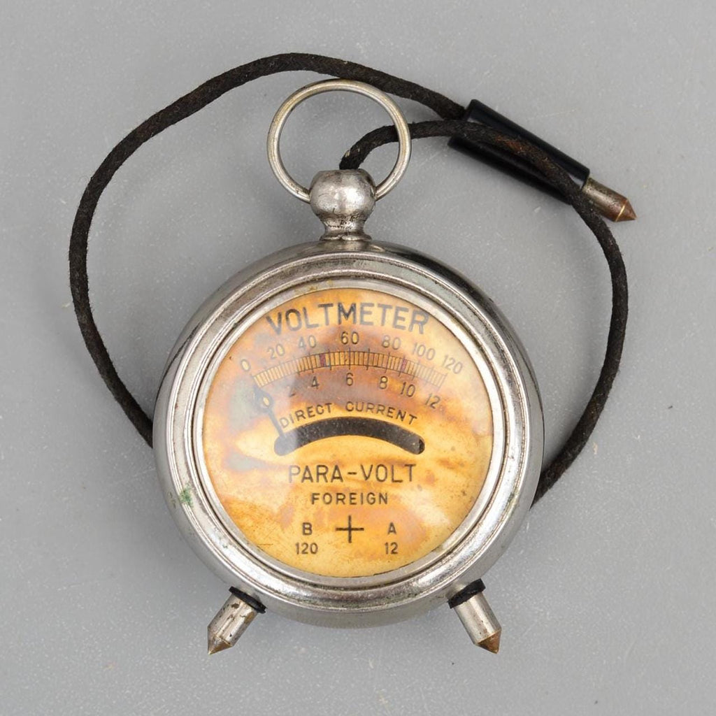 Vintage Para-Volt Foreign Pocket Voltmeter Gauge Battery Checker 0-12 Volts