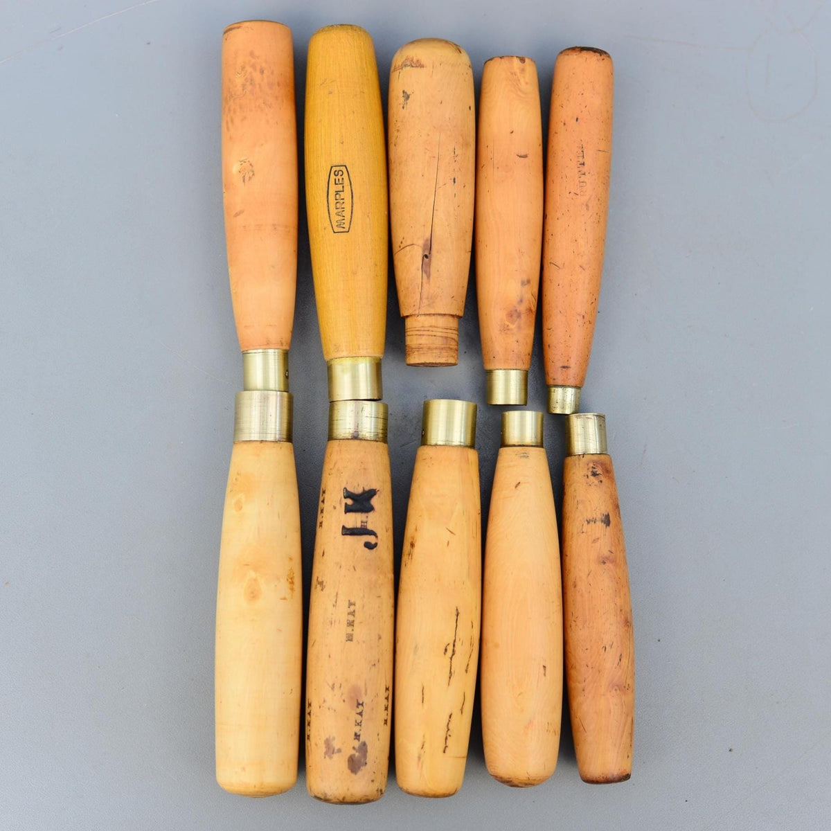 10 Vintage Boxwood Handles for Carving Chisels Gouges Lathe Files Hand Tools