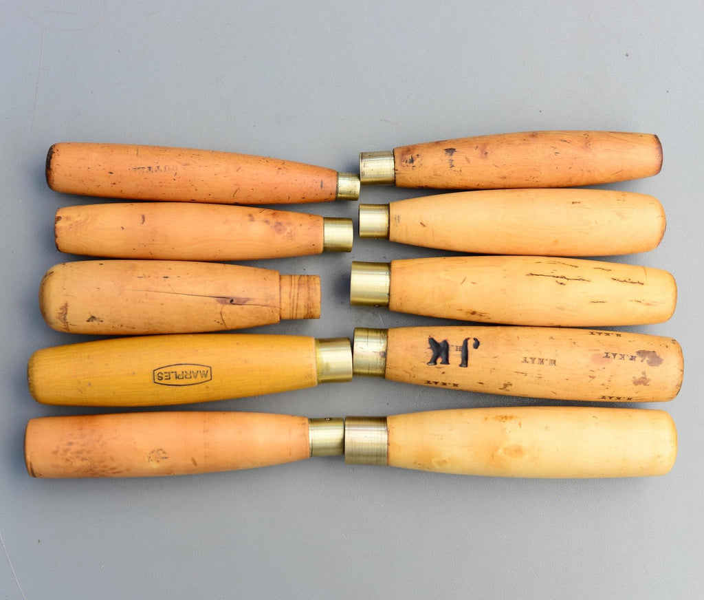 10 Vintage Boxwood Handles for Carving Chisels Gouges Lathe Files Hand Tools