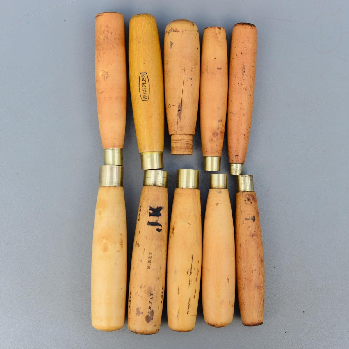 10 Vintage Boxwood Handles for Carving Chisels Gouges Lathe Files Hand Tools