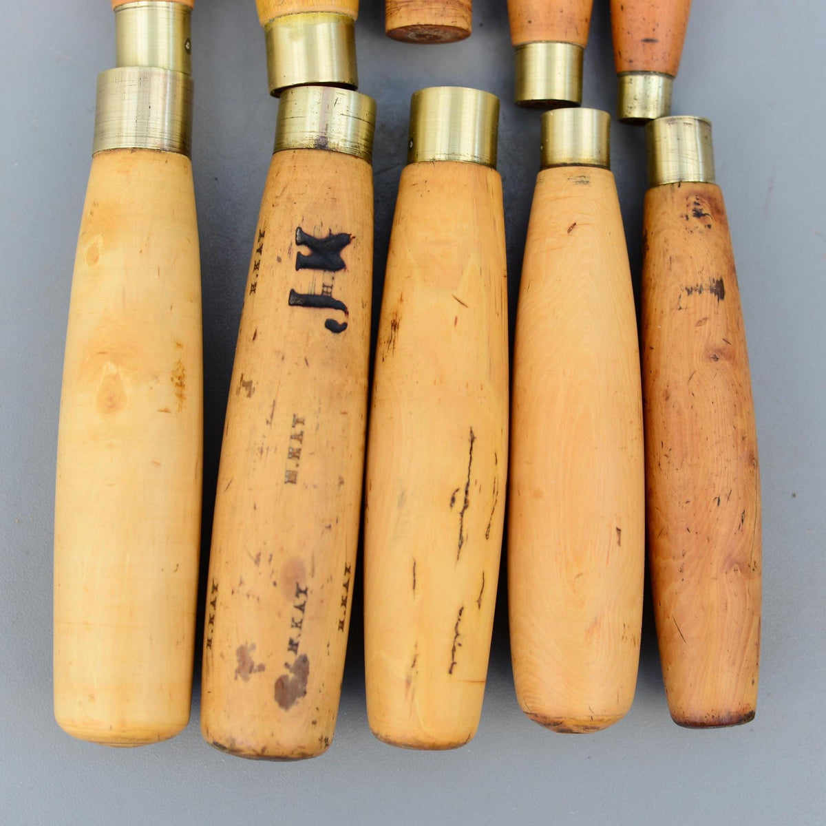 10 Vintage Boxwood Handles for Carving Chisels Gouges Lathe Files Hand Tools