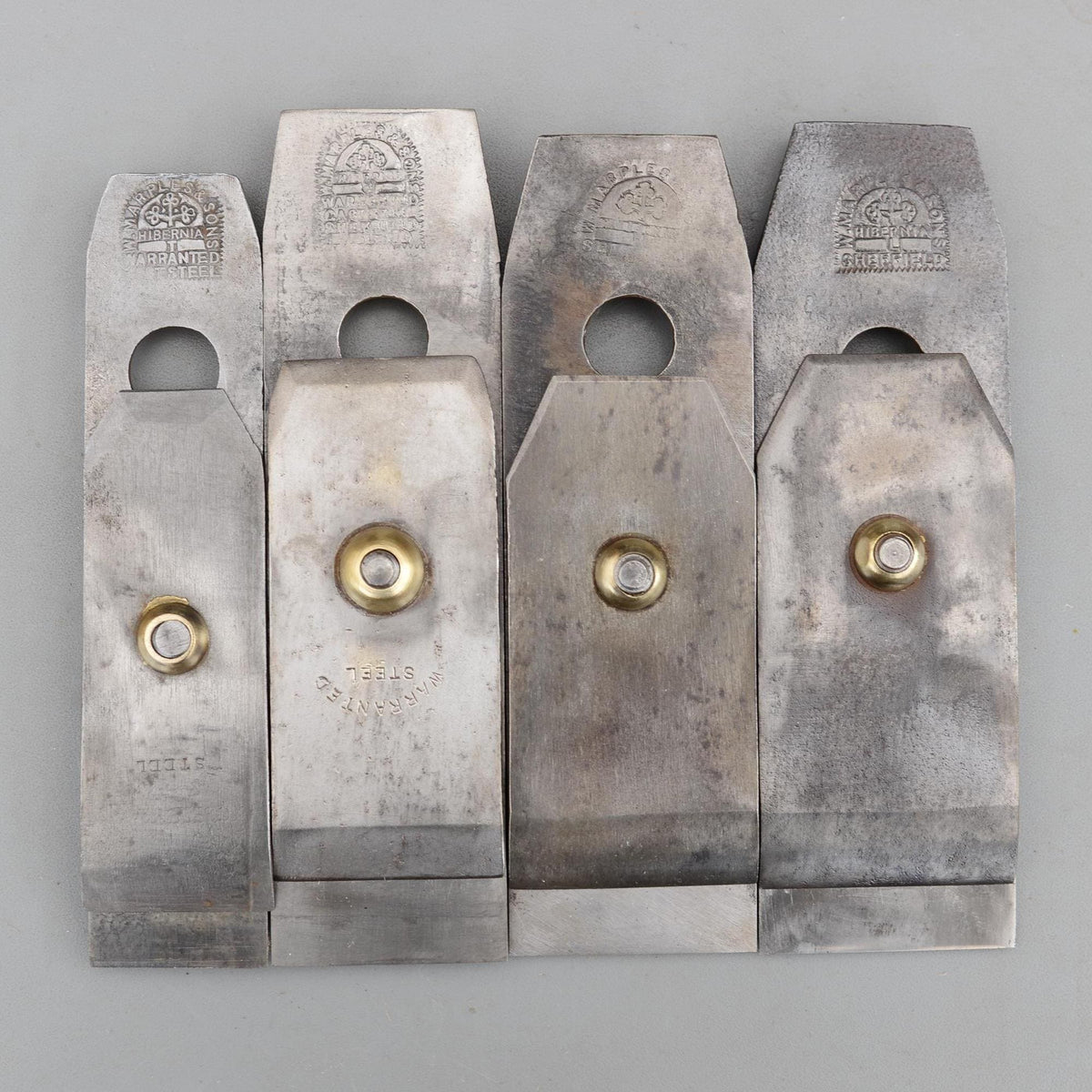 Set 4 Vintage W.Marples & Sons Hibernia Plane Cap Iron Screw Parts