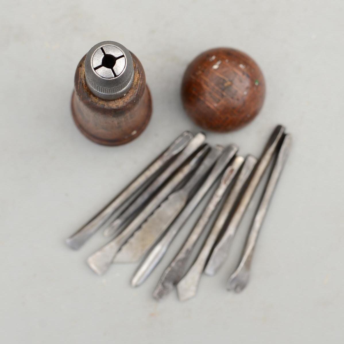 Vintage 9 in 1 Tool Set Multitool Screwdriver Gimlet 7 Bits