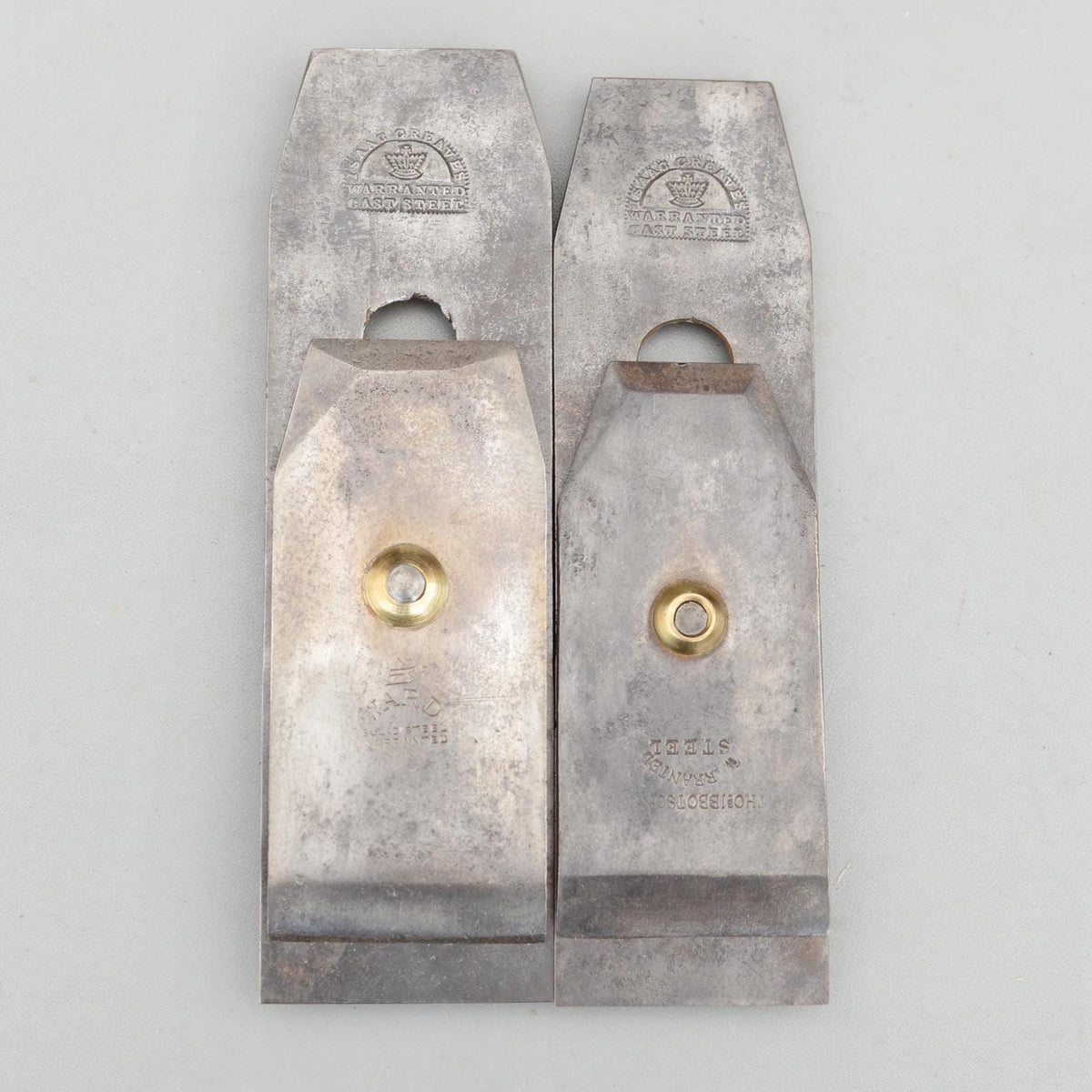Set 2 Vintage I.Greaves Crown Plane Cap Iron Screw Parts