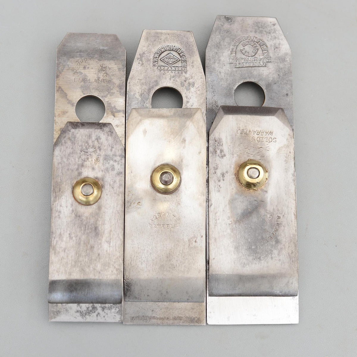 Set 3 Vintage J.Herring A.Hildick T.Wales Plane Iron Parts