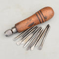 Vintage 9 in 1 Tool Set Multitool Screwdriver Gimlet 7 Bits