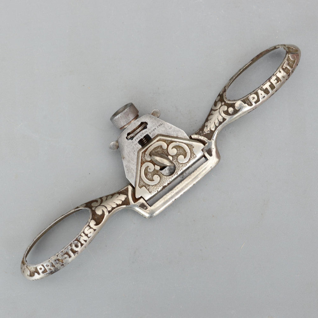 Vintage Rare E.Preston & Sons Flat Sole Ornate Spokeshave England