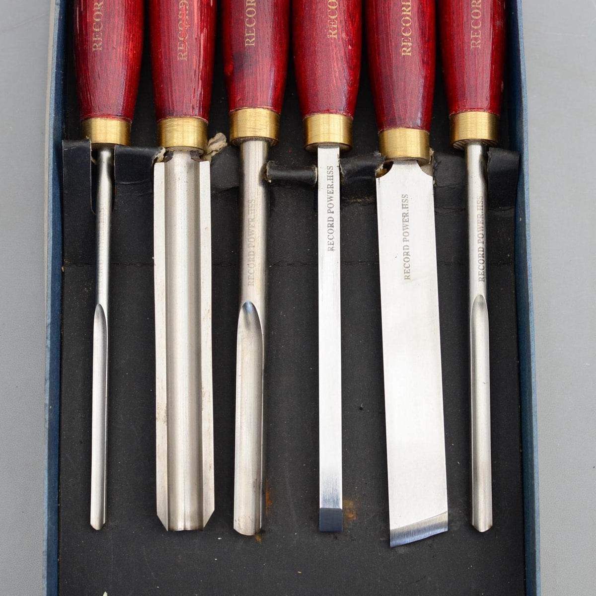 Set 6 Vintage Record Power 6 HSS Woodturning Tools Lathe Spindle Chisel Professional RPCHS6