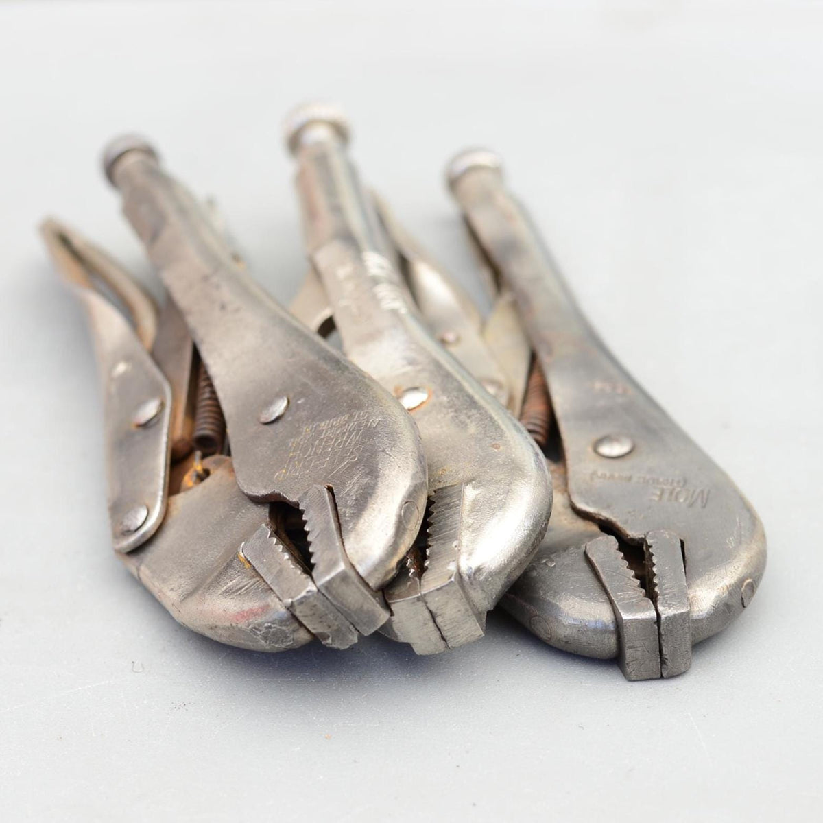 Set 3 Vintage 7'' MOLE Self Grip Welding Wrench Pliers