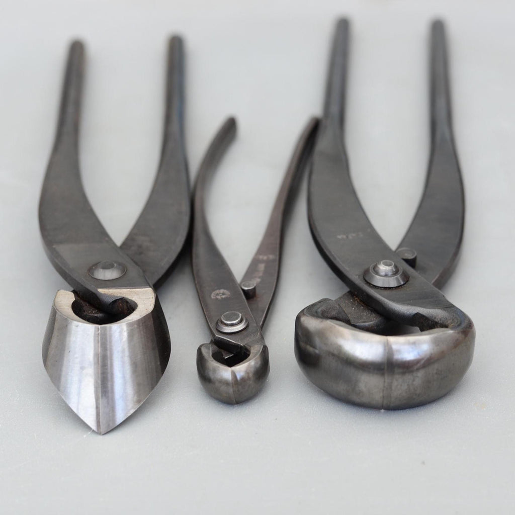 3 Vintage Japan Bonsai Professional Tools Japanese Concave Spherical Knob NOS