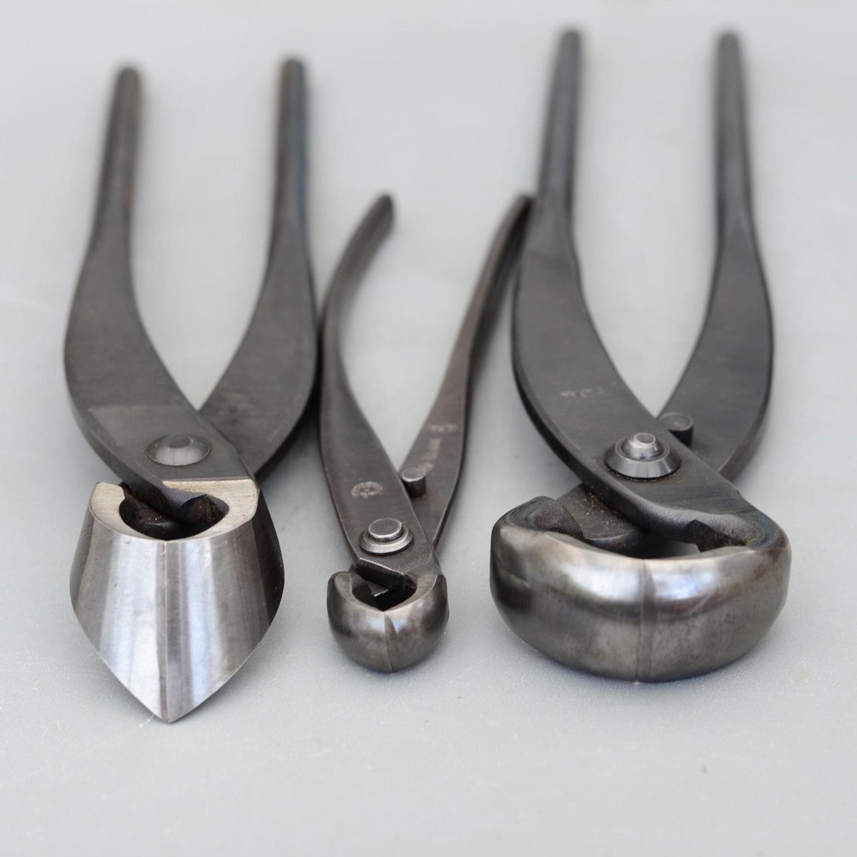 3 Vintage Japan Bonsai Professional Tools Japanese Concave Spherical Knob NOS