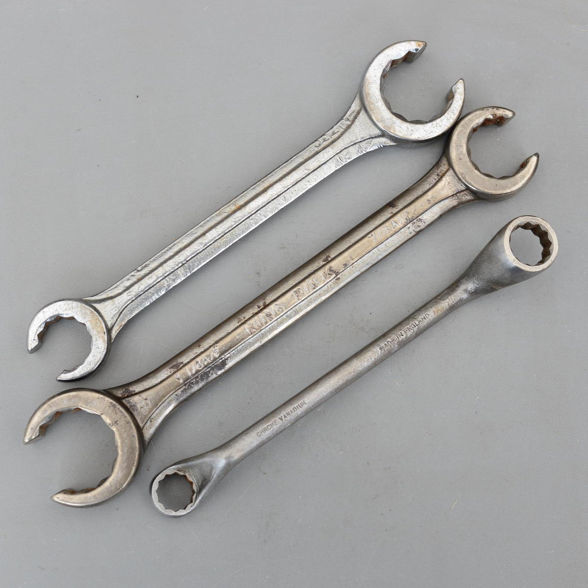 3 Vintage King Dick Spanner Made in England Classic Car Toolkit