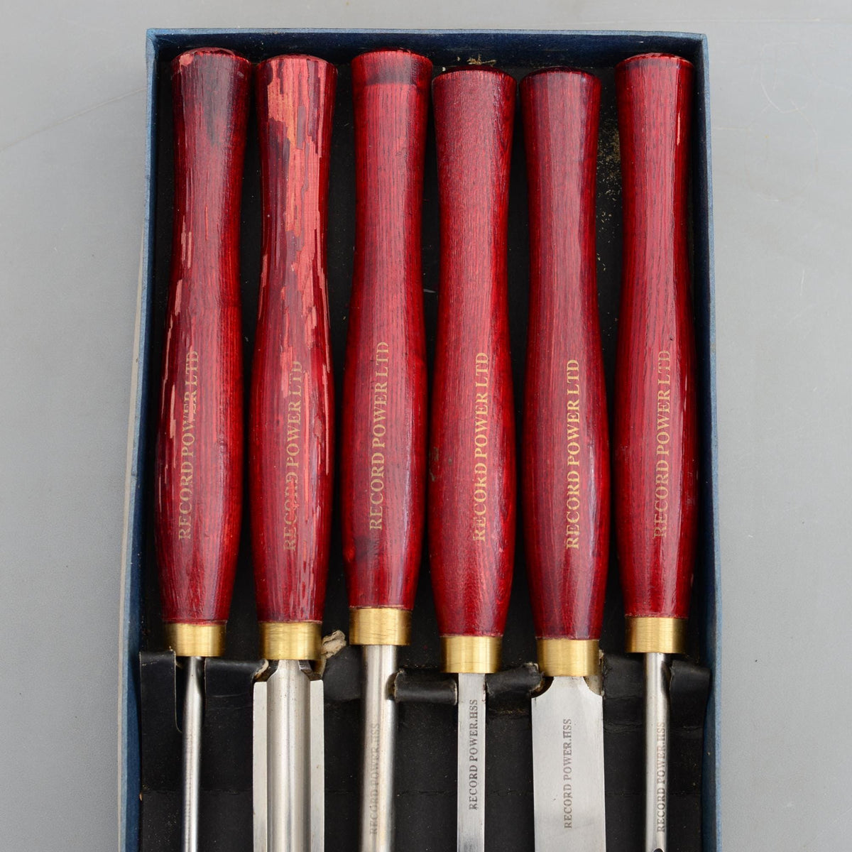 Set 6 Vintage Record Power 6 HSS Woodturning Tools Lathe Spindle Chisel Professional RPCHS6